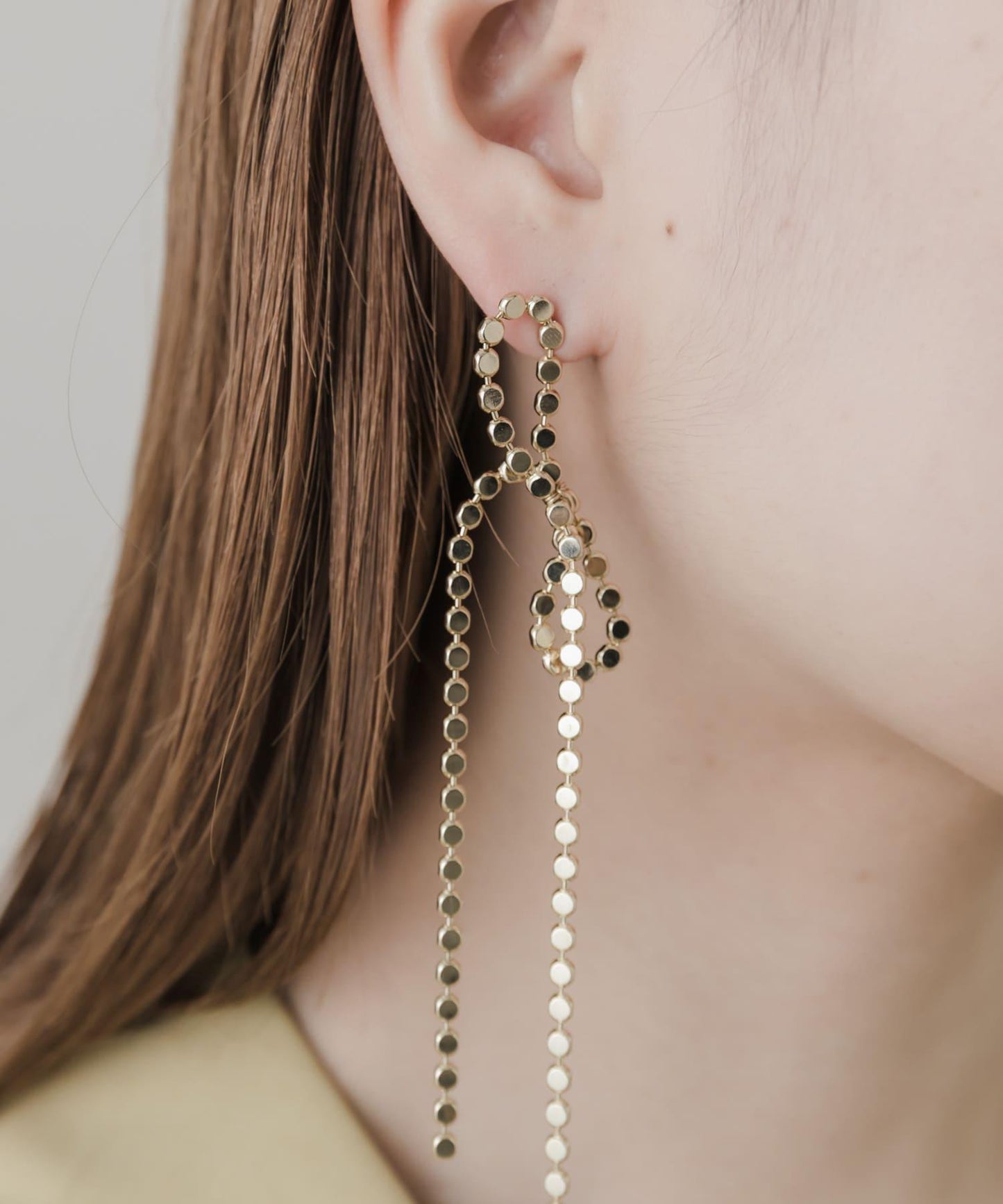 蝴蝶結鏈條耳環