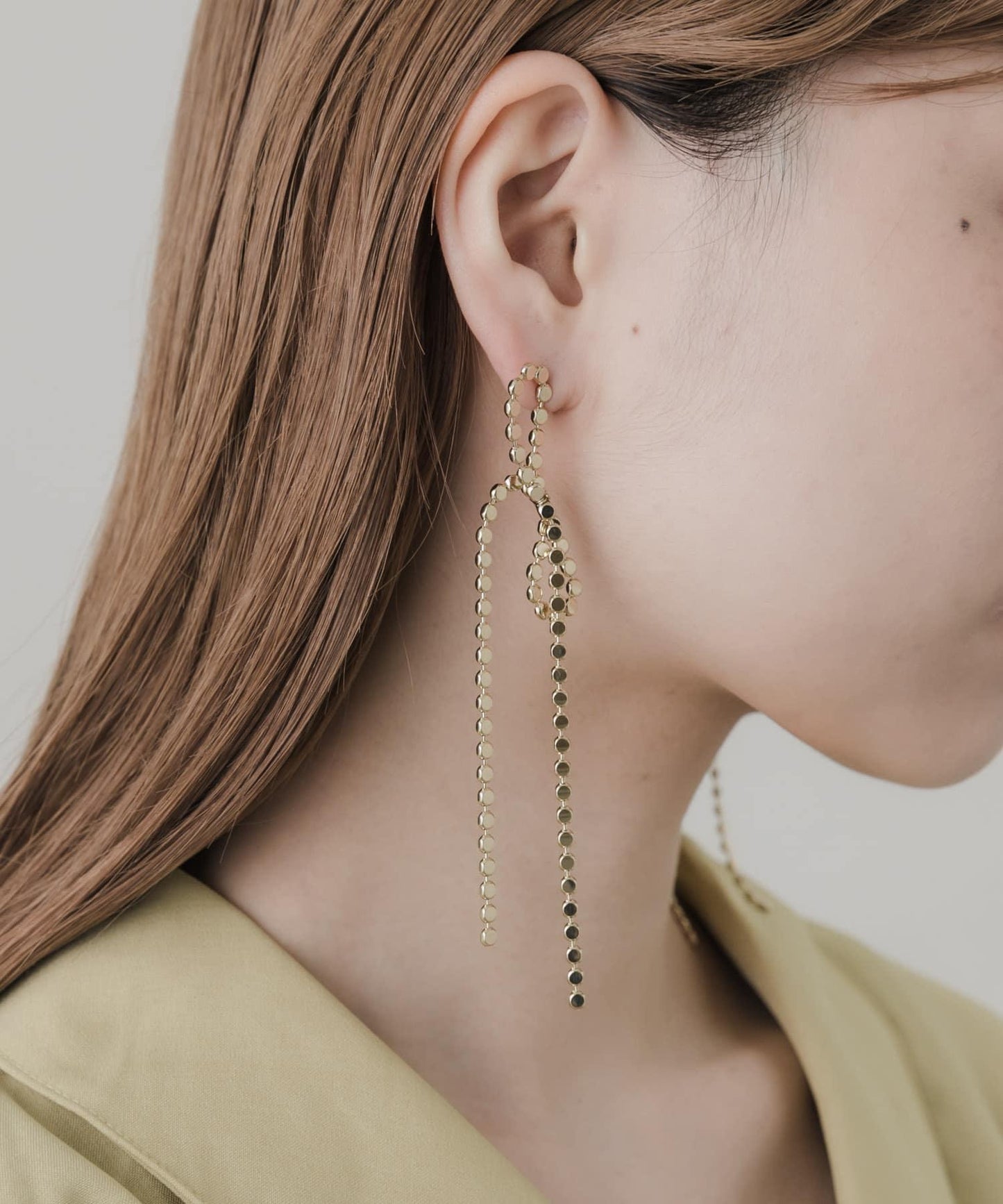 蝴蝶結鏈條耳環