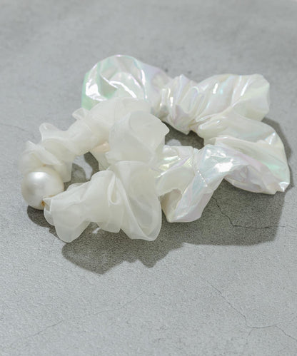金屬光澤珍珠2件套髮圈