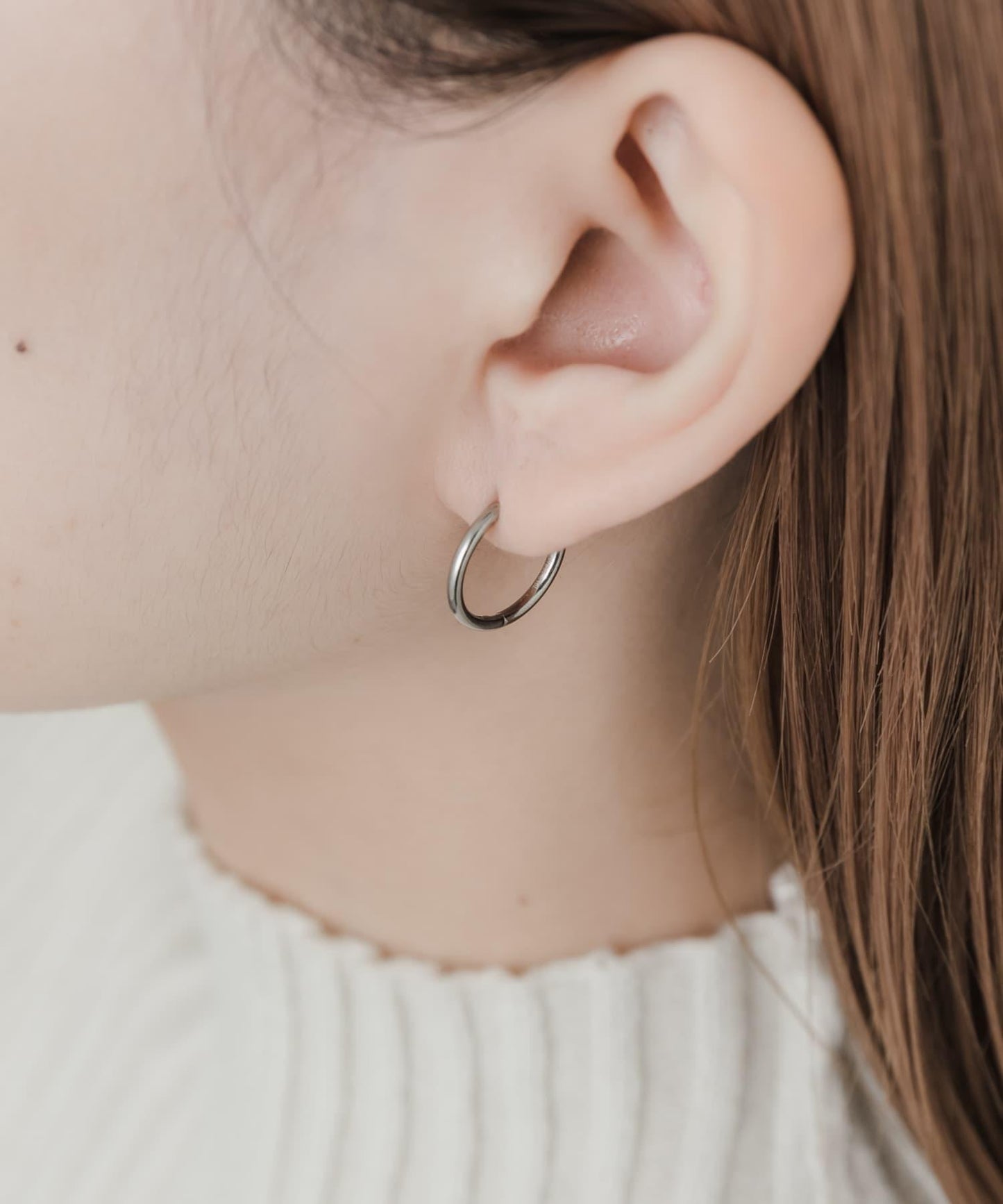 不鏽鋼迷你圓環耳環