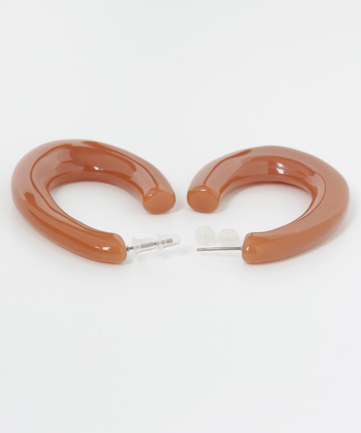 彩色橢圓立體耳環