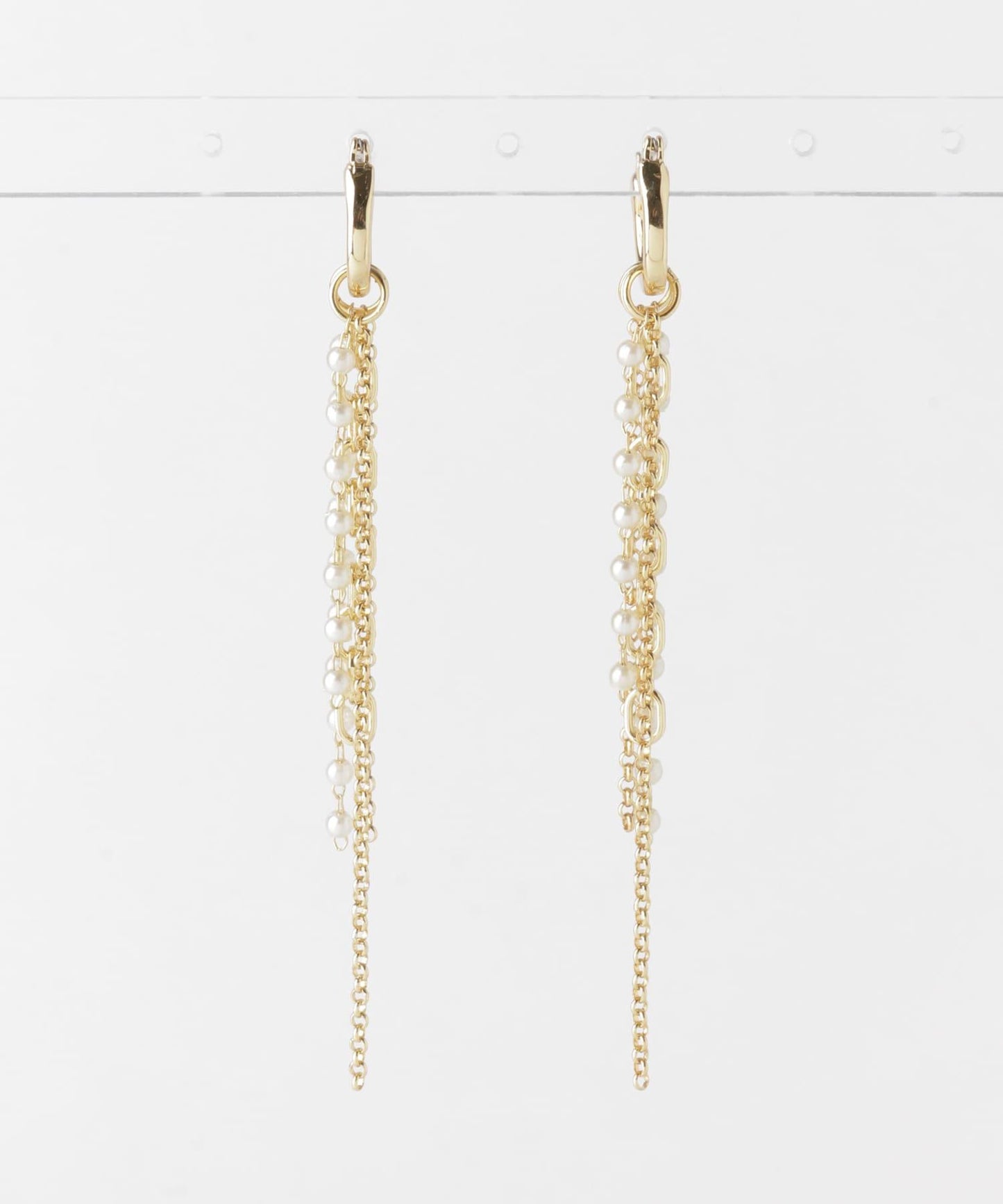 珍珠鏈多用圈形耳環