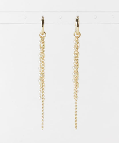 珍珠鏈多用圈形耳環