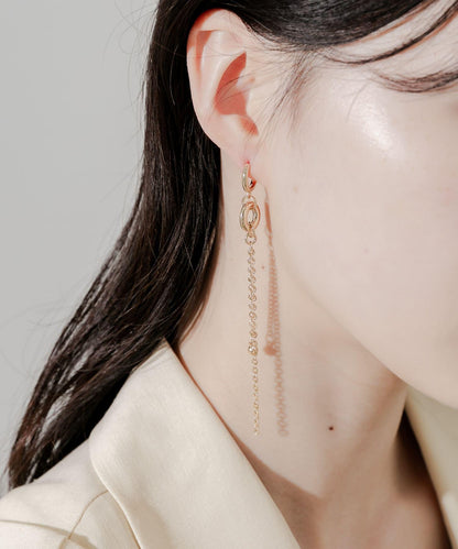 金屬圓環長鏈耳環