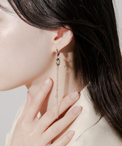 金屬圓環長鏈耳環