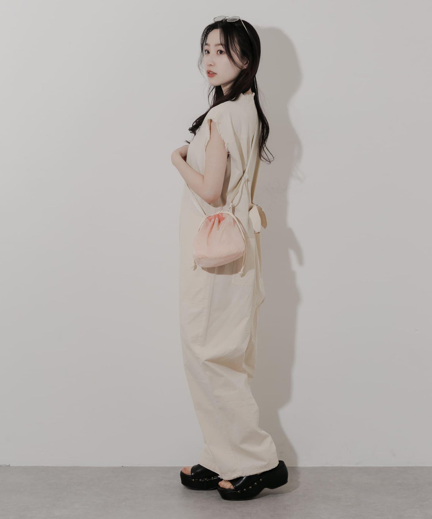 透視束口單肩包