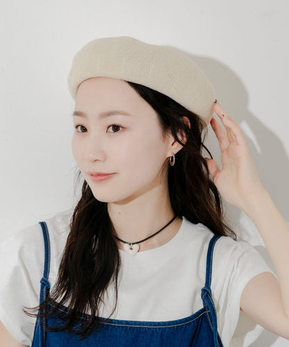 亞麻混紡貝雷帽
