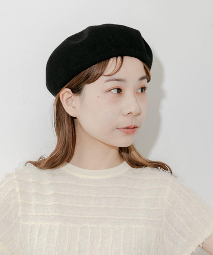 亞麻混紡貝雷帽