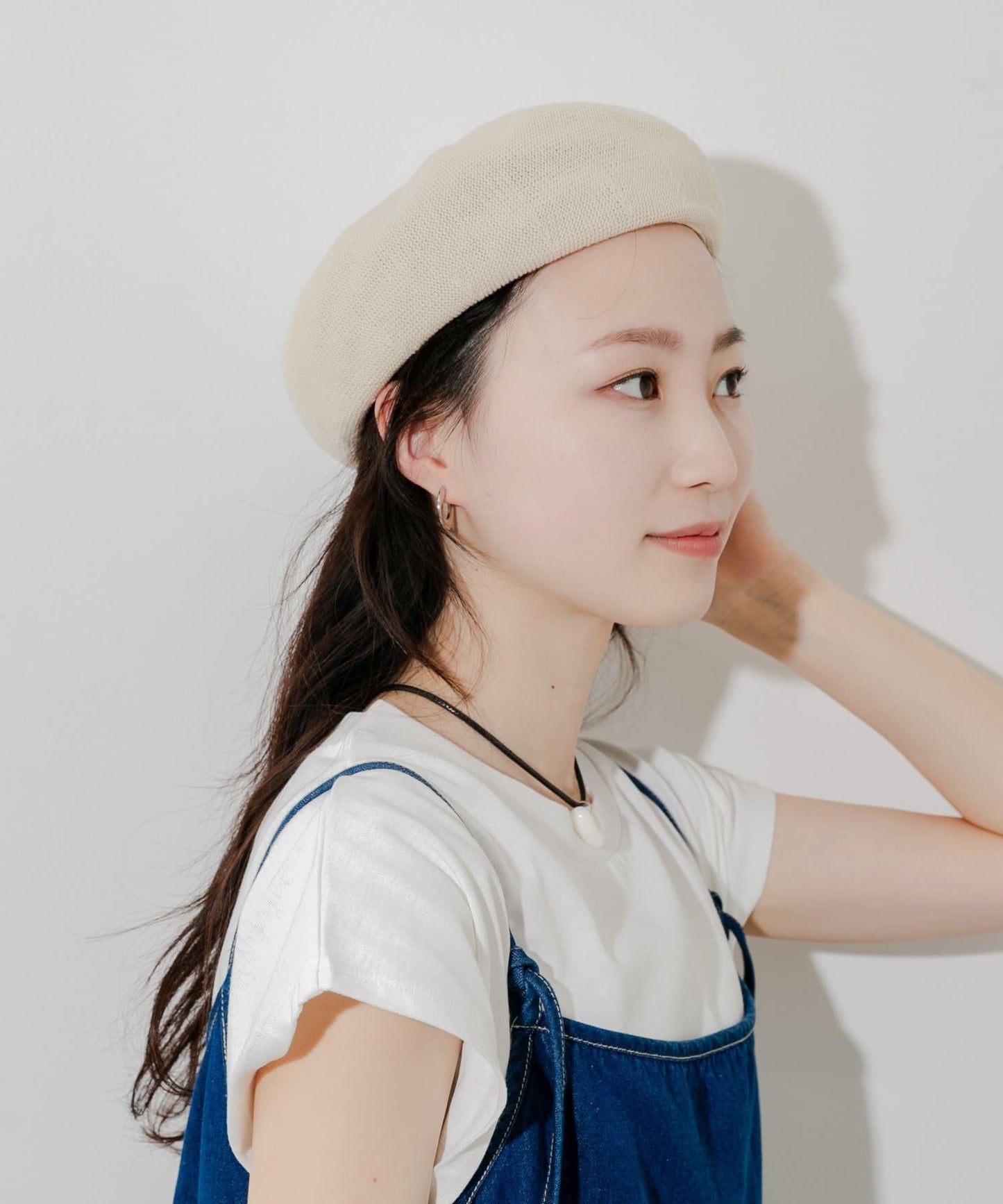 亞麻混紡貝雷帽