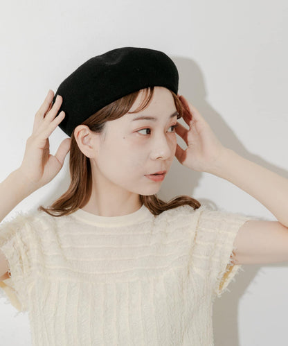 亞麻混紡貝雷帽