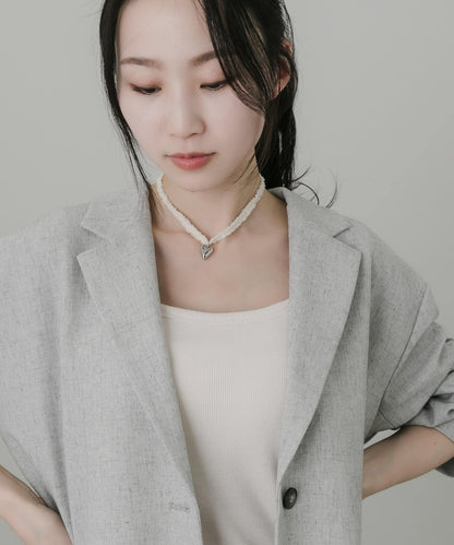 愛心吊墜流蘇項鍊