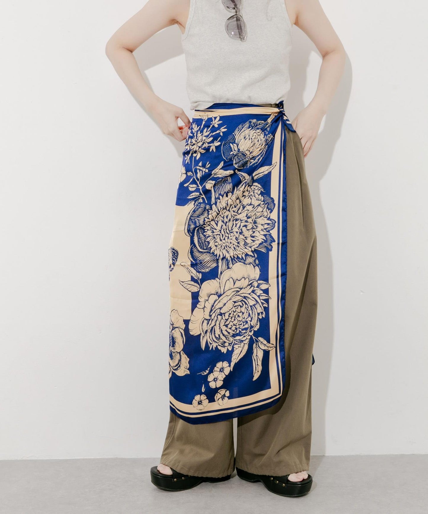 拼色大號絲巾