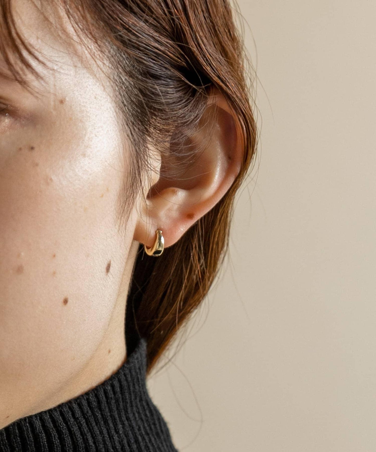 迷你水滴一觸式耳環