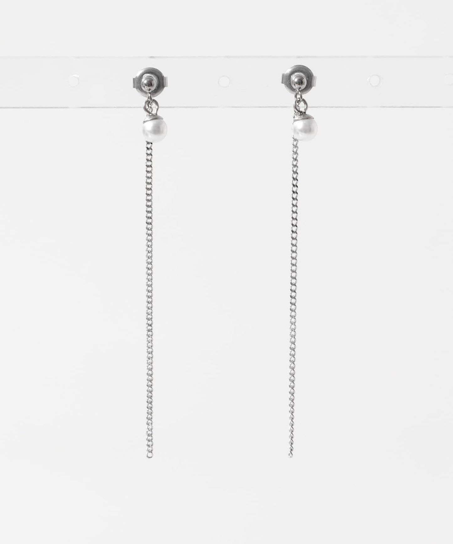不鏽鋼珍珠簡約鏈條耳環
