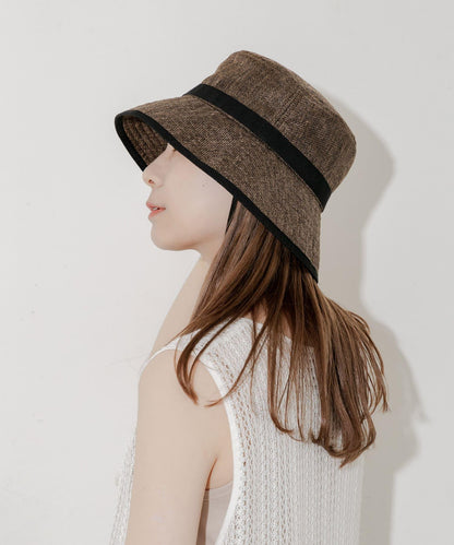 仿黃麻滾邊帽