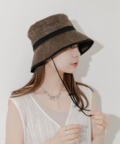 仿黃麻滾邊帽