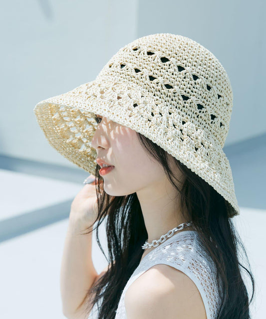 貝殼編織圖案帽