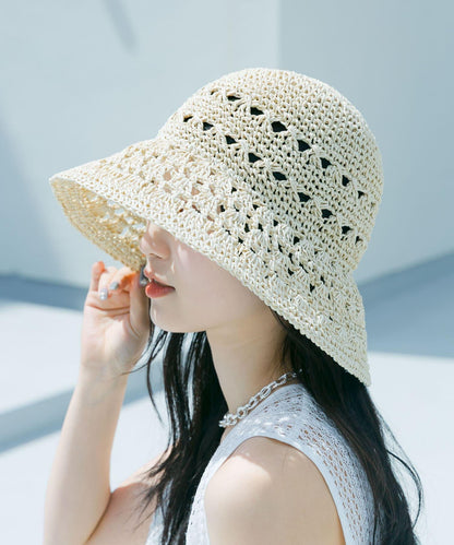 貝殼編織圖案帽