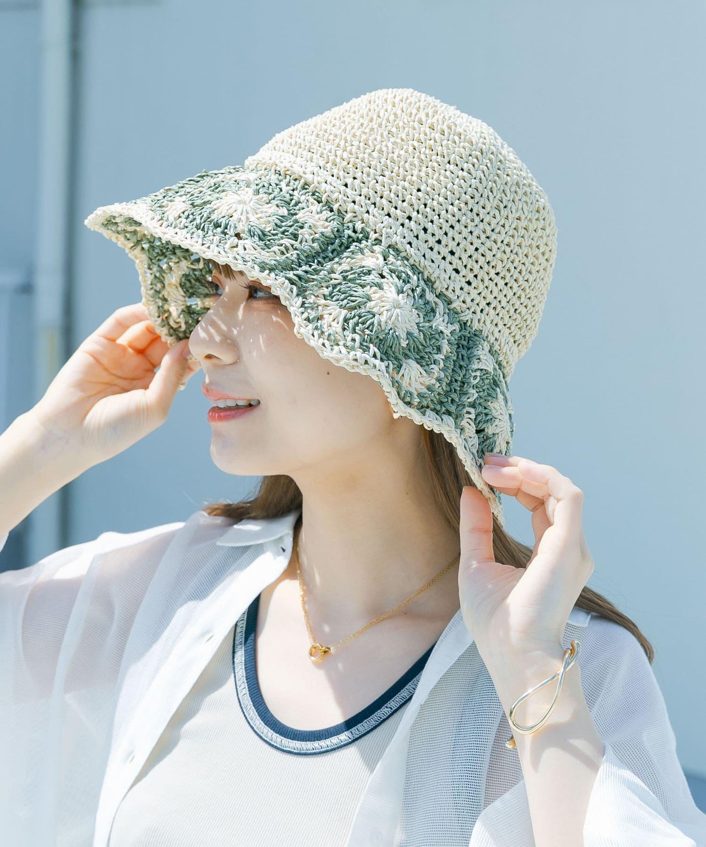 鉤針花樣紙草帽