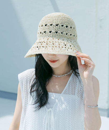貝殼編織圖案帽