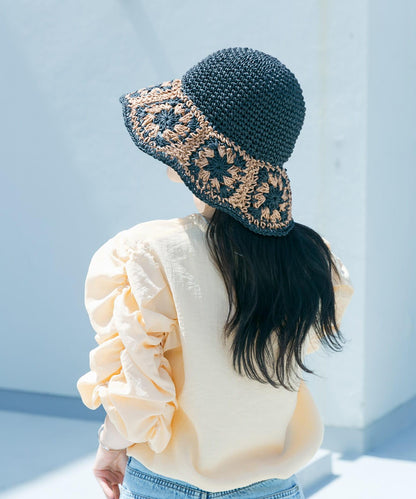 鉤針花樣紙草帽