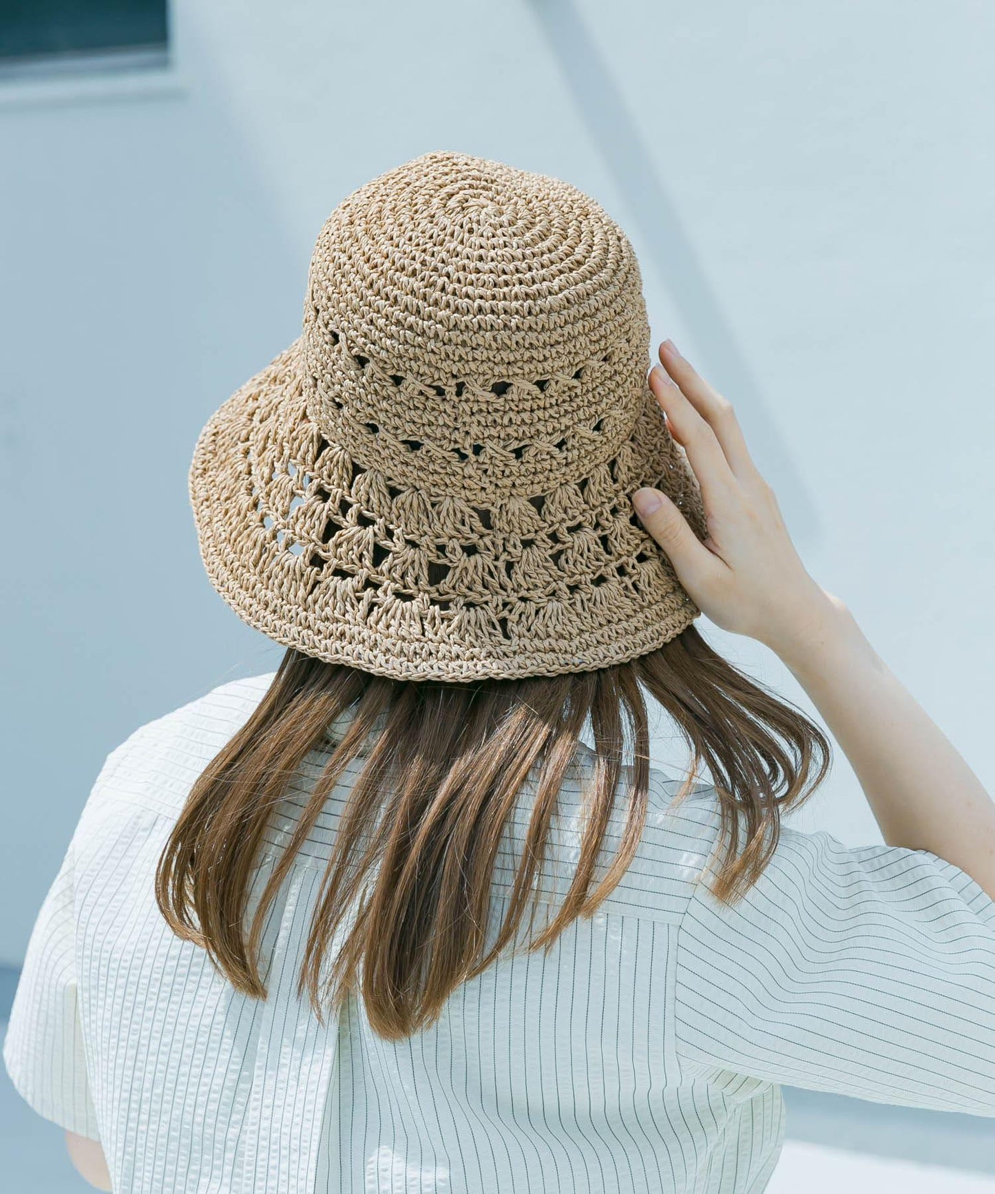 貝殼編織圖案帽