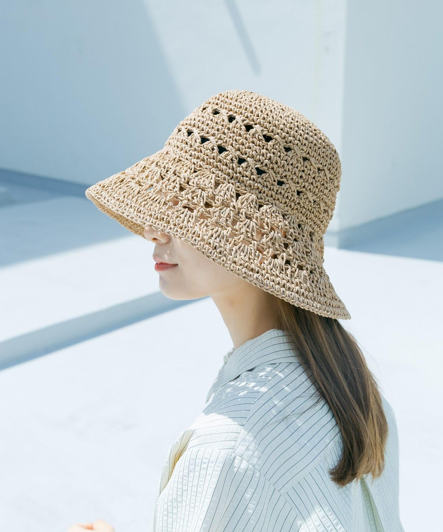 貝殼編織圖案帽