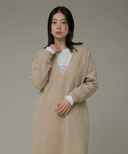 V領衛衣連衣裙