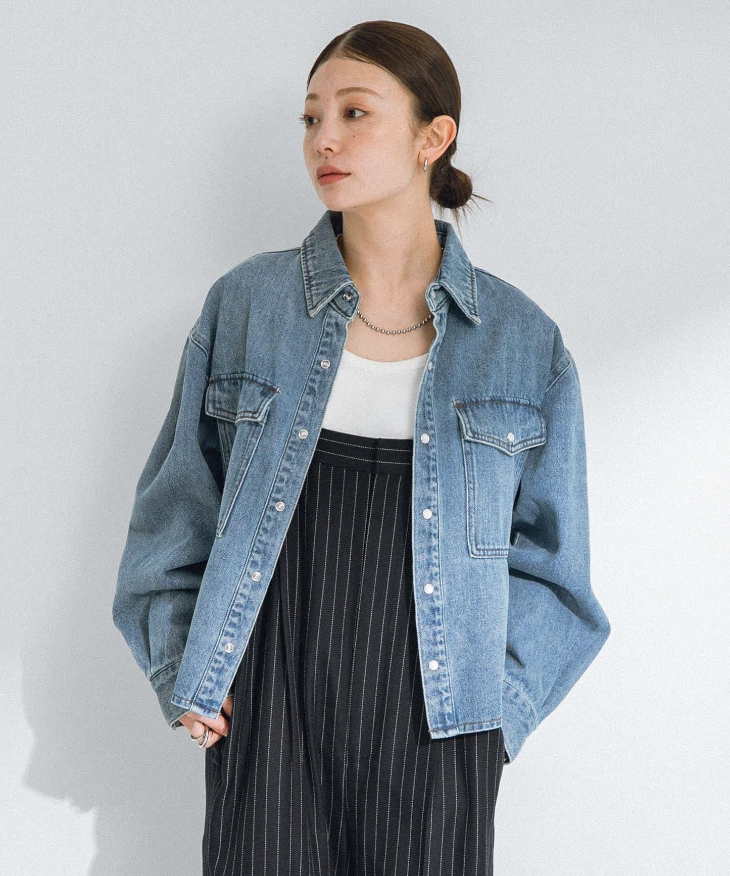 細條紋熊連體褲