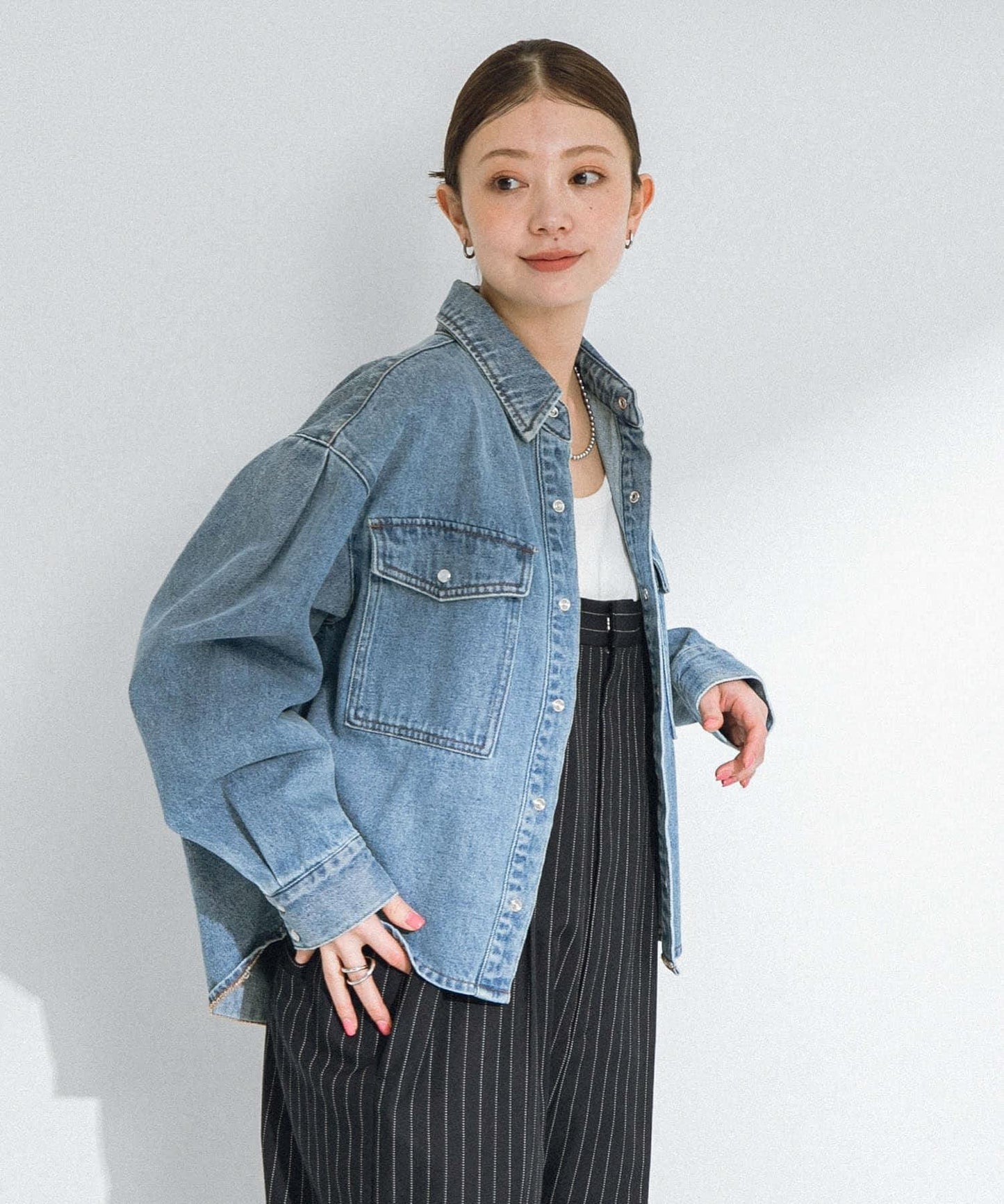 細條紋熊連體褲