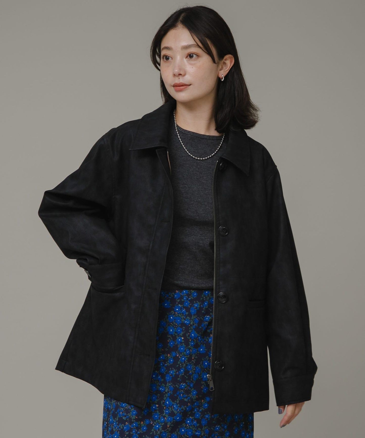 啞光皮革夾克外套