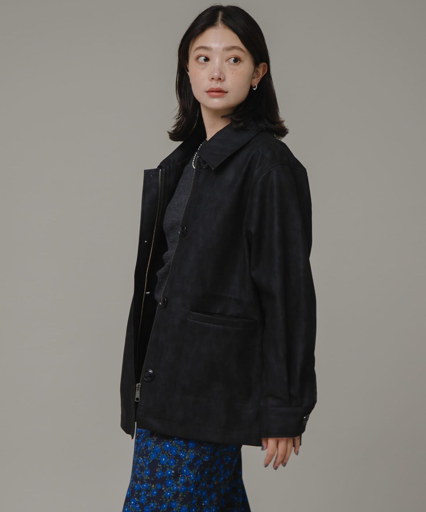 啞光皮革夾克外套