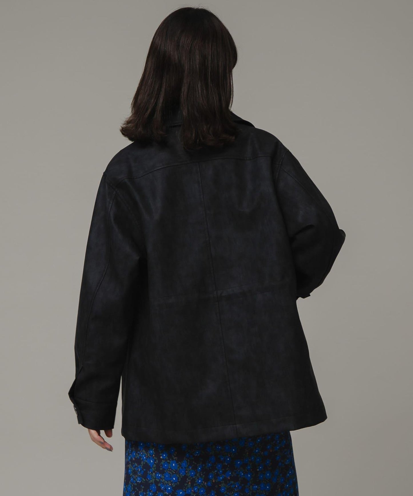 啞光皮革夾克外套