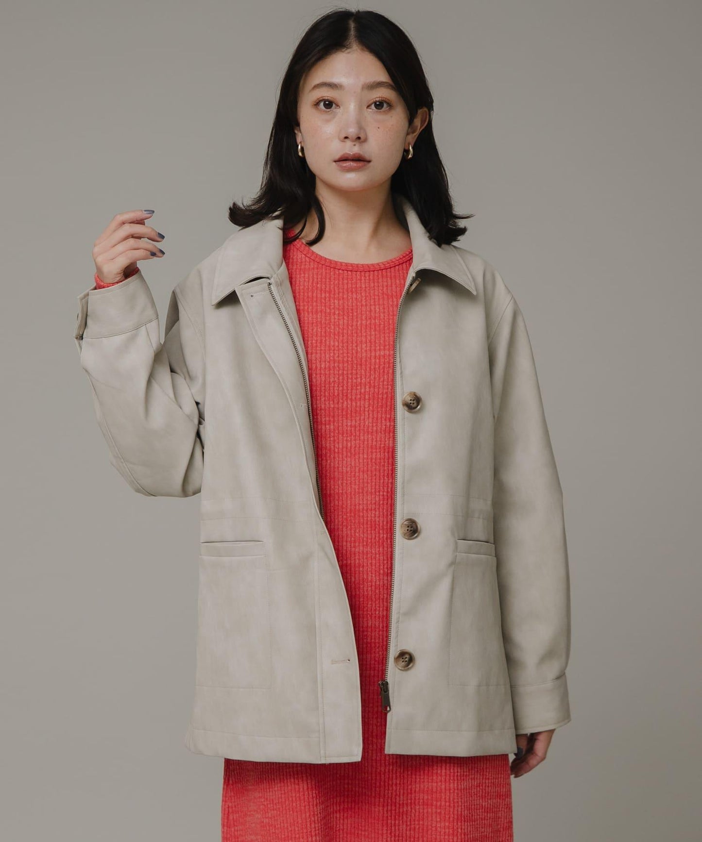 啞光皮革夾克外套