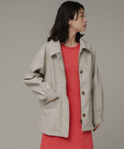 啞光皮革夾克外套