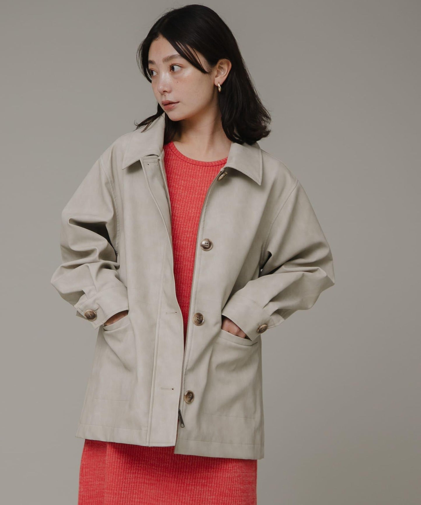 啞光皮革夾克外套