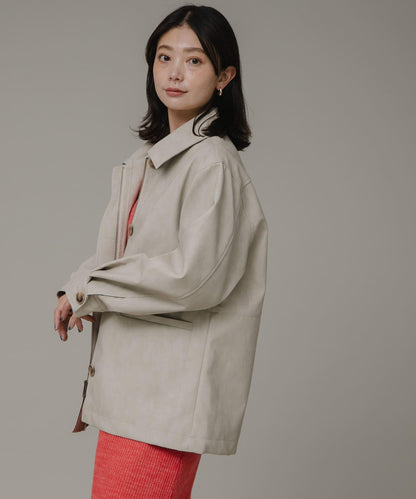 啞光皮革夾克外套