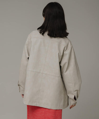 啞光皮革夾克外套