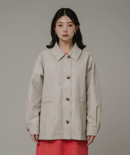 啞光皮革夾克外套