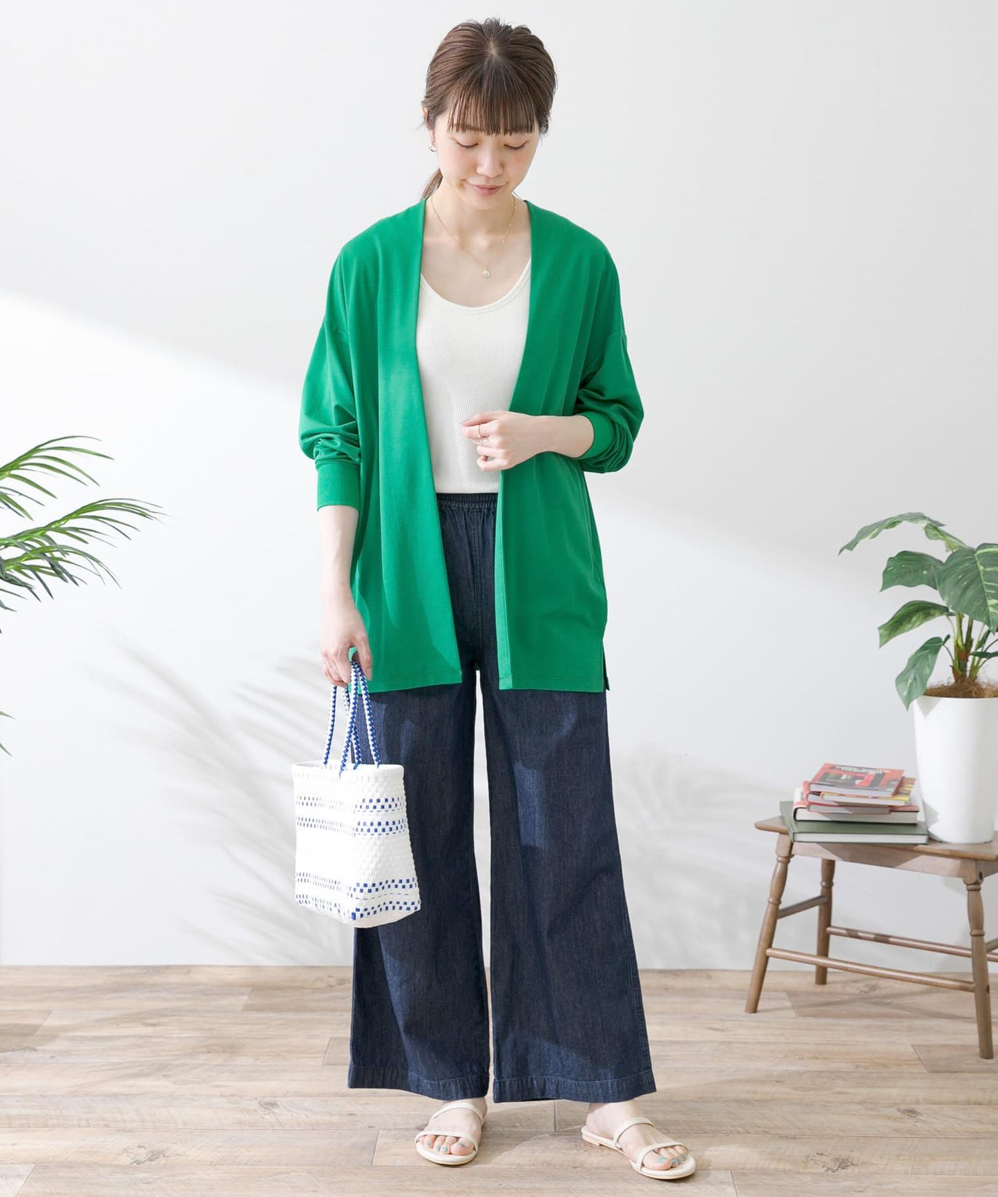 接觸冷感珠地針織開衫