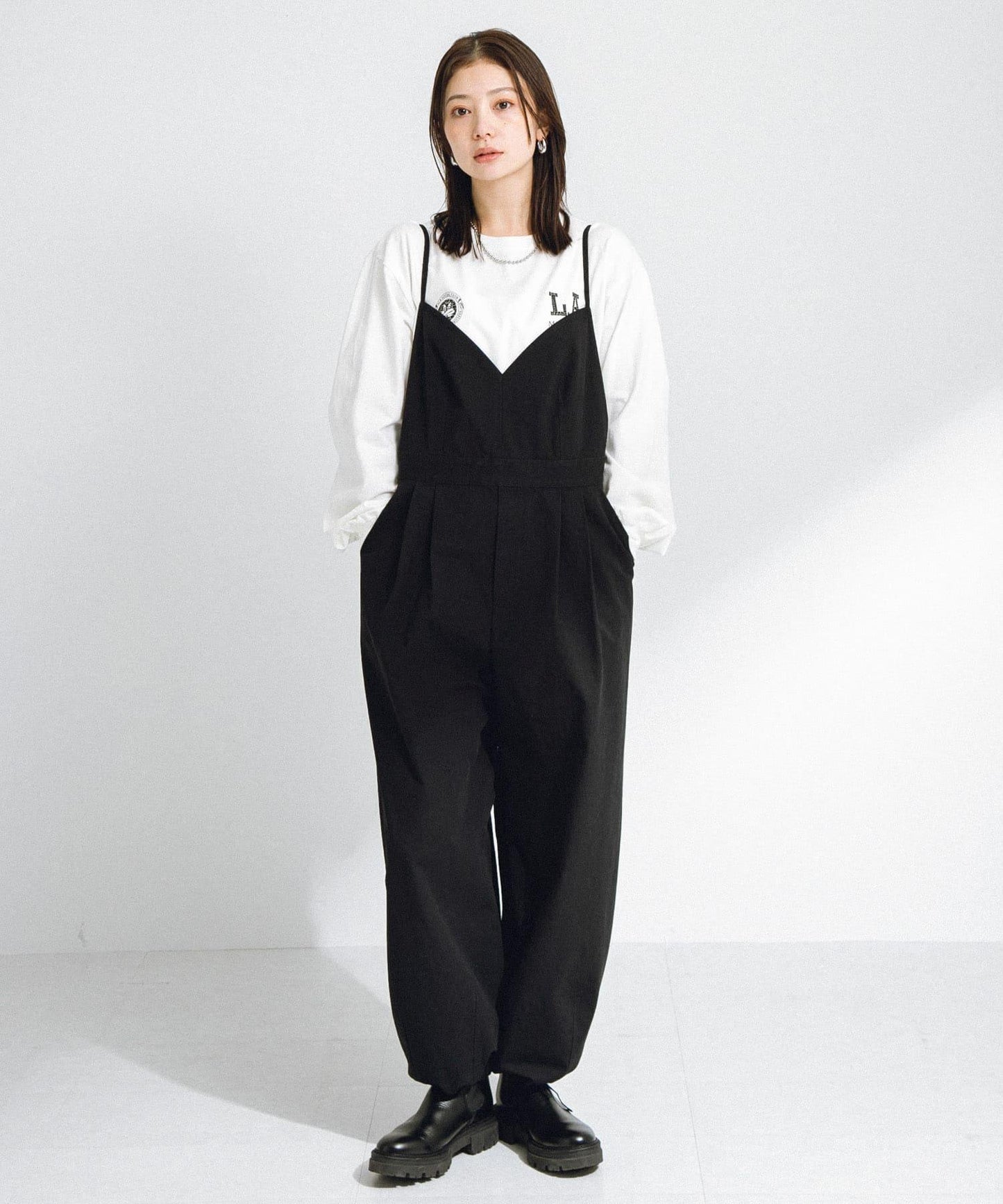 棉質吊帶連體褲