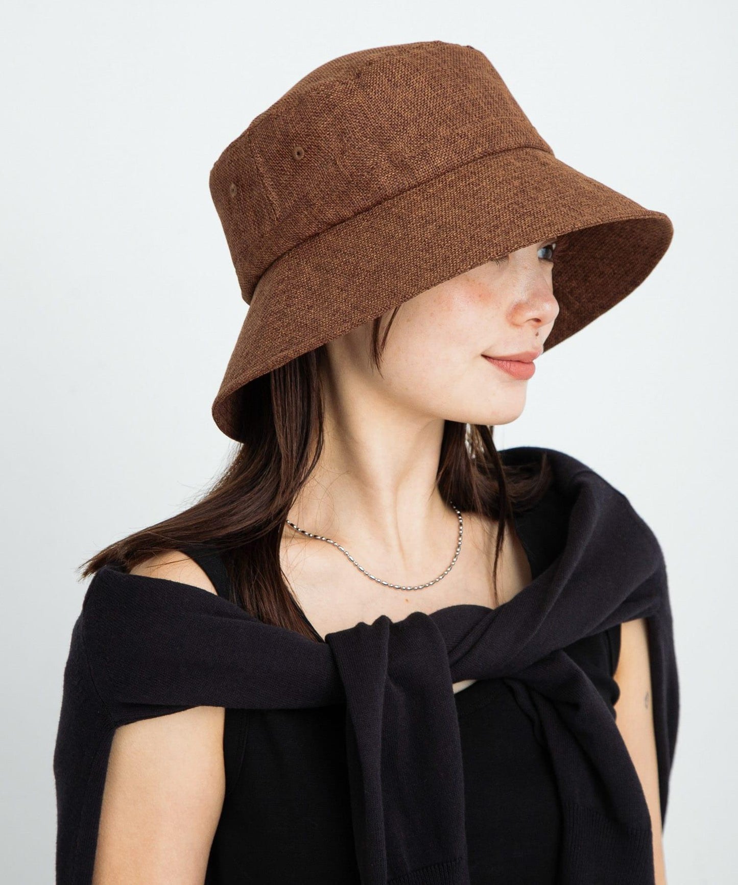 可摺疊亞麻風帽