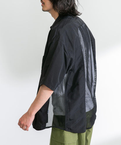 ARMY TWILL 尼龍牛津網眼短袖襯衫