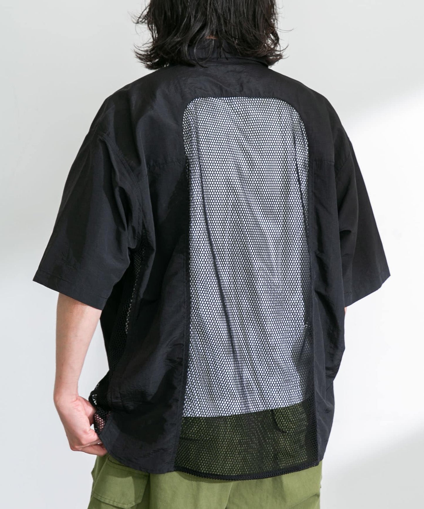 ARMY TWILL 尼龍牛津網眼短袖襯衫
