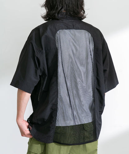 ARMY TWILL 尼龍牛津網眼短袖襯衫
