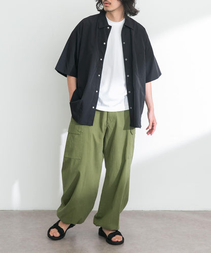 ARMY TWILL 尼龍牛津網眼短袖襯衫