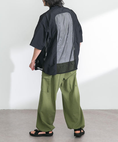 ARMY TWILL 尼龍牛津網眼短袖襯衫