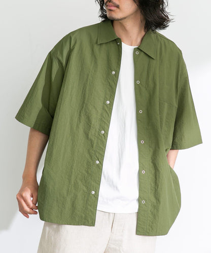ARMY TWILL 尼龍牛津網眼短袖襯衫