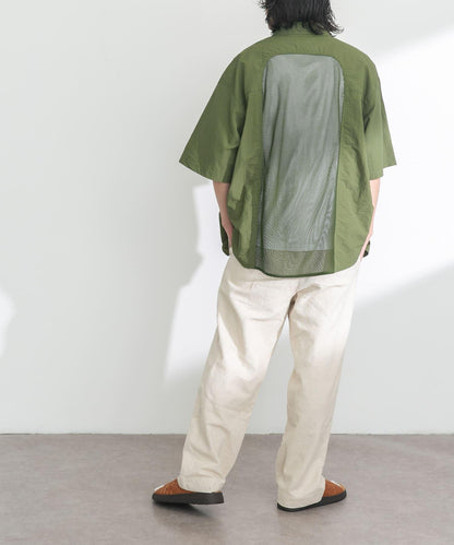 ARMY TWILL 尼龍牛津網眼短袖襯衫