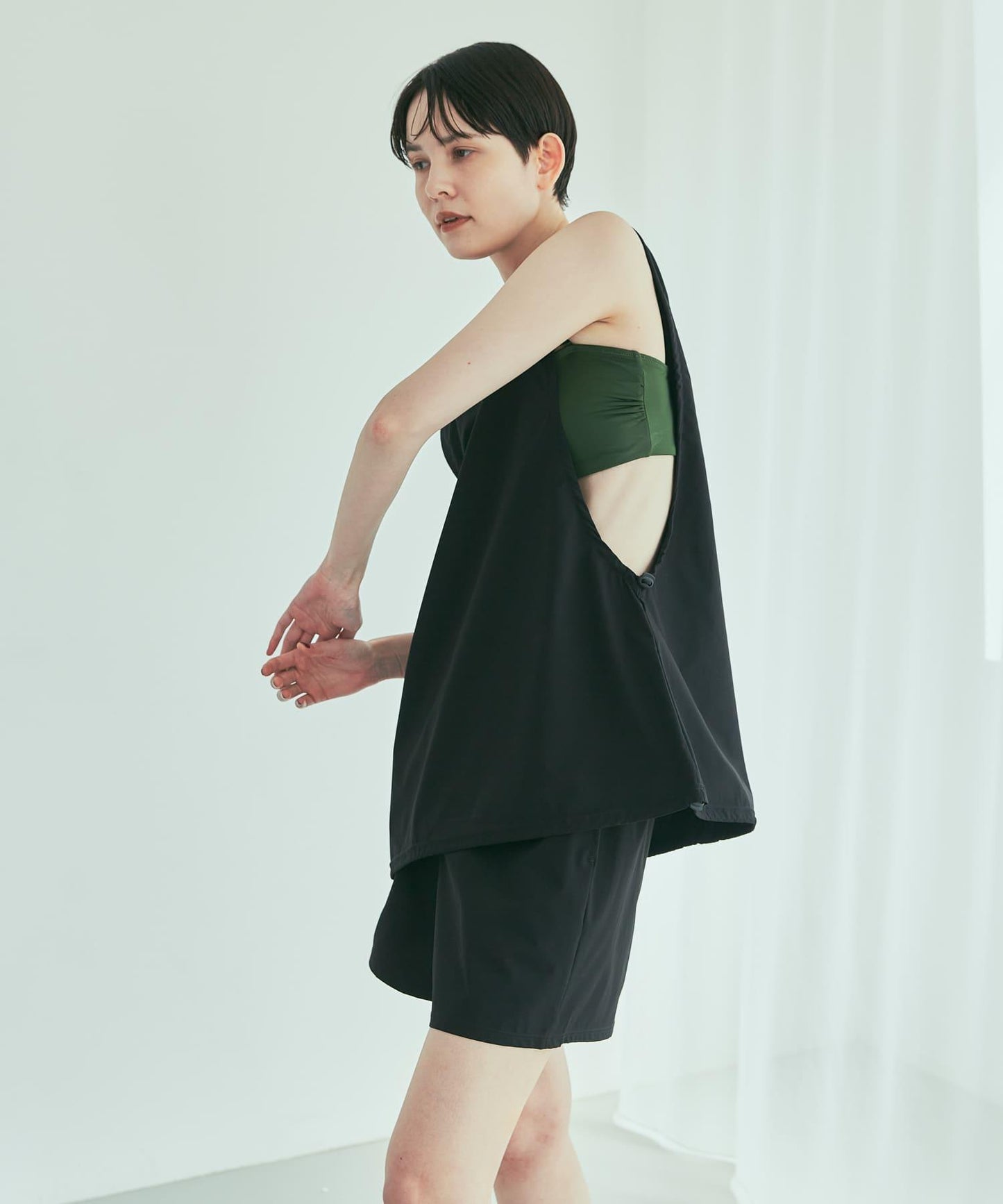 2尺碼可選 UV防曬 Swim URBAN RESEARCH 抽繩無袖泳衣